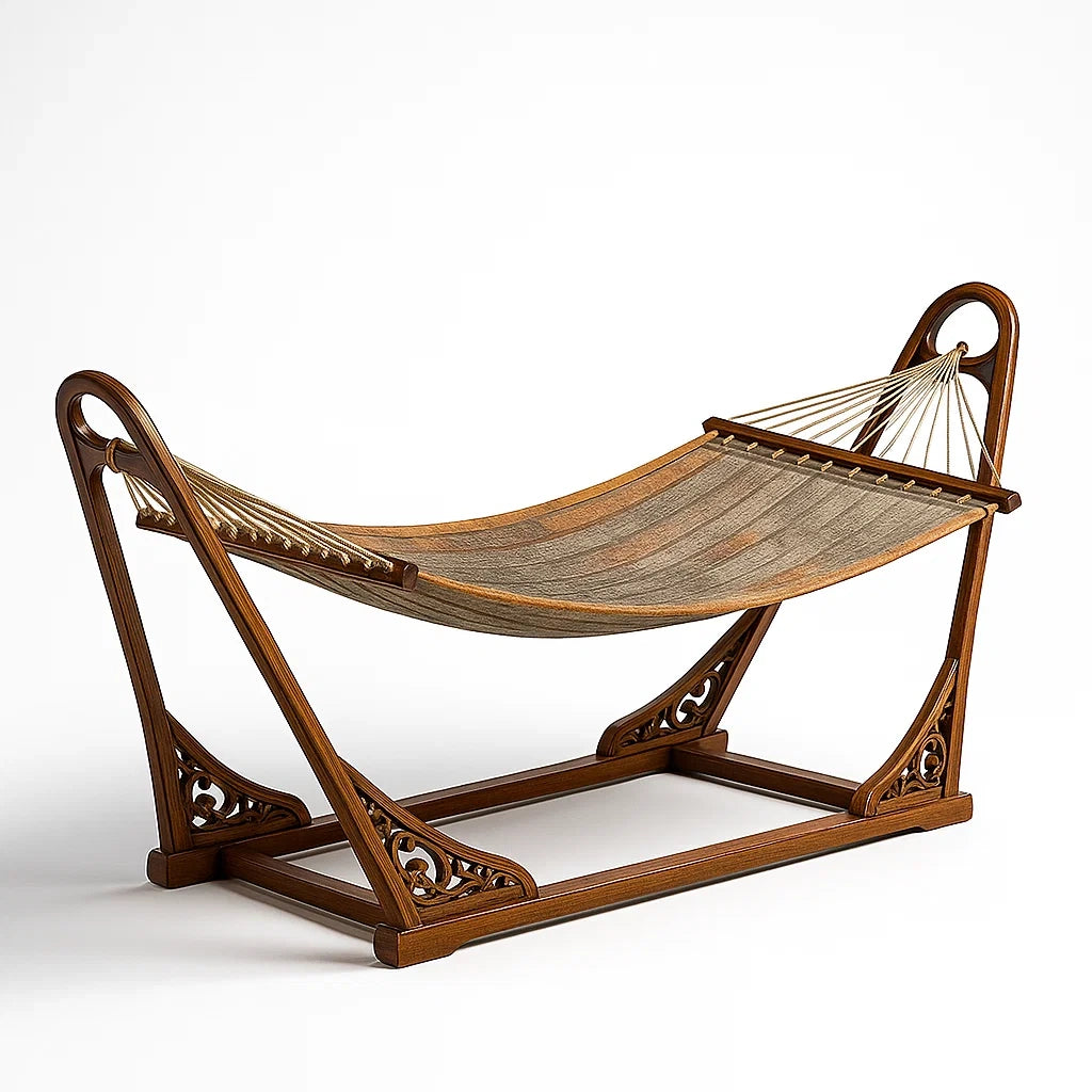 Amaca con Struttura in Legno e Tela in Cotone