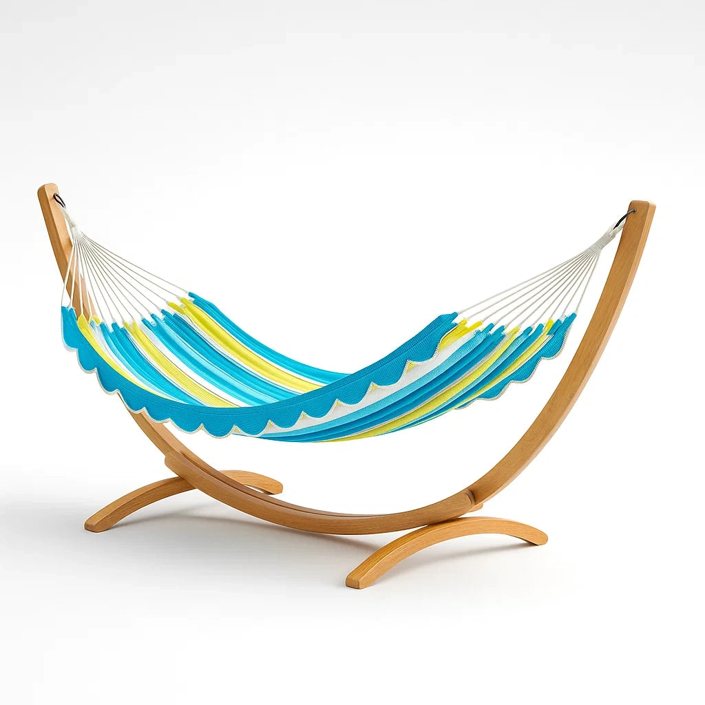Amaca in Tessuto con Supporto in Legno Multicolore