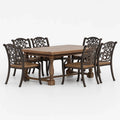 Set da Pranzo in Legno e Metallo con 6 Sedie