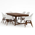 Set Tavolo Rettangolare in Legno con 6 Sedie Bianche
