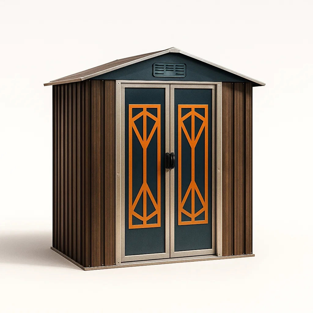 Capanno da giardino in metallo e legno composito