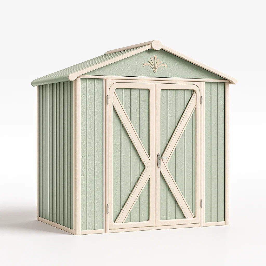 Casetta da Giardino in Resina Verde Chiaro e Beige