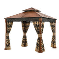 Gazebo da Giardino in Metallo con Tende Chevron