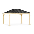 Gazebo in Alluminio con Tetto in Metallo 300x400 cm Nero e Crema