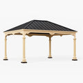 Gazebo da Giardino in Metallo 300x400 cm Beige Nero