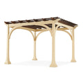 Pergolato da Giardino in Legno e Metallo Beige e Marrone