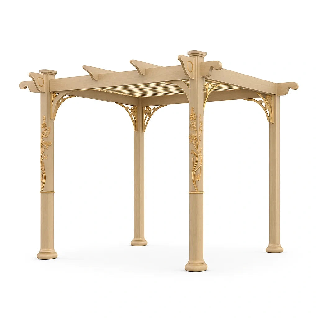 Pergola da Esterno in Legno Decorato 300x300 cm