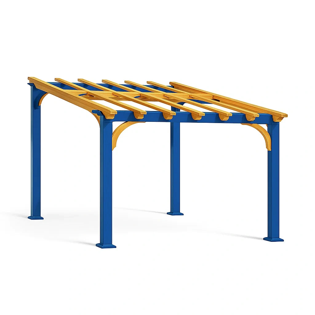 Pergolato da Giardino in Metallo e Legno 300x400 cm