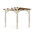 Pergola da giardino in metallo e legno decorato