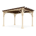 Pergola in Metallo Crema e Legno Marrone 300x400 cm