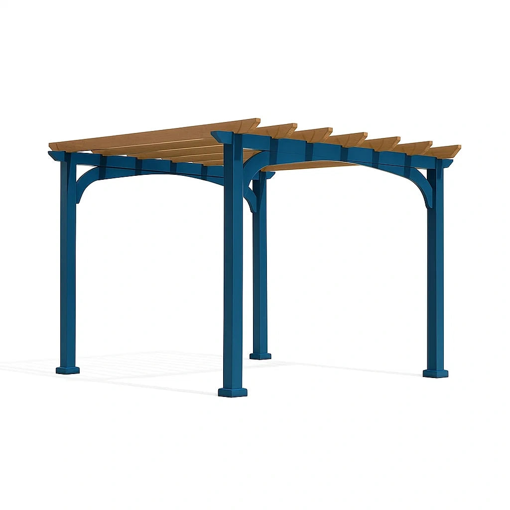 Pergola da Giardino in Pino e Acciaio Blu