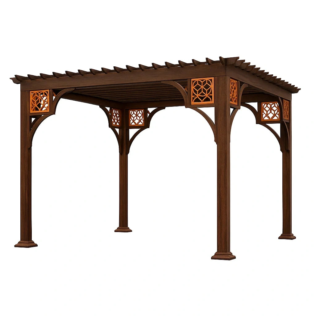 Pergolato da Giardino in Legno Massiccio 300x300x260 cm