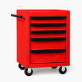 Carrello Porta Attrezzi a 5 Cassetti in Metallo Rosso con Ruote