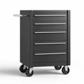Carrello in Metallo a 5 Cassetti con Ruote Nero