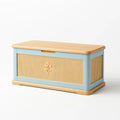 Cassapanca in Legno di Faggio e Rattan 90x40x45 cm