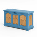 Cassapanca in Plastica e Legno Blu 120 cm
