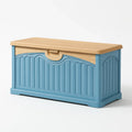 Cassapanca in plastica PP e legno compensato blu 80x40x45 cm