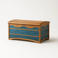 Cassapanca in Legno e MDF Blu, 90x45x50 cm