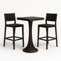 Set bistrot in resina con tavolo quadrato e 2 sgabelli