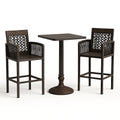 Set da Bar in Rattan Sintetico con Tavolo Alto