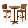 Set tavolo e sedie in legno e rattan naturale