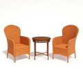 Set di Mobili in Polyrattan Arancione con Tavolino in Legno