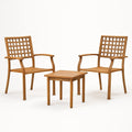 Set di Mobili da Giardino in Legno di Teak con 2 Sedie e Tavolino