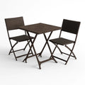 Set da esterno in rattan sintetico e metallo con tavolo e 2 sedie