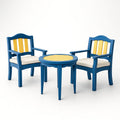 Set da Giardino in Legno di Acacia con Sedie e Tavolino Rotondo